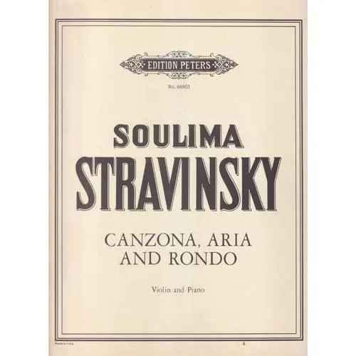 Canzona, Aria And Rondo