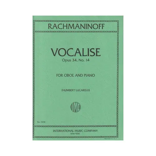 Vocalise For Oboe - Op.34 N.14
