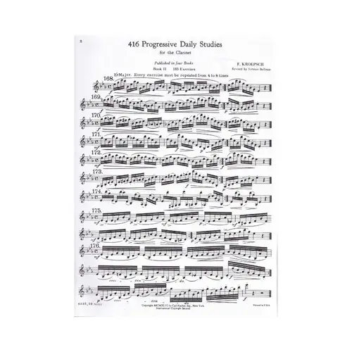 416 Progressive Daily Studies For The Clarinet - Vol. 2