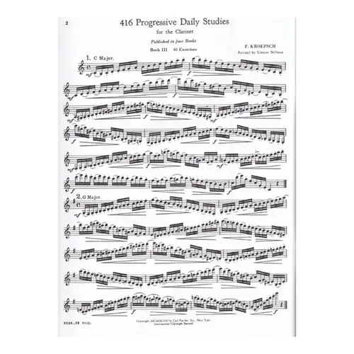416 Progressive Daily Studies For The Clarinet - Vol. 3