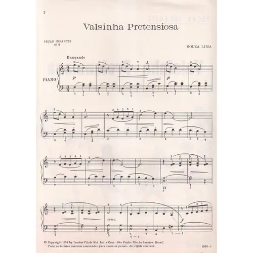Valsinha Pretensiosa - Peças Infantis N.4 - Exemplar Antigo