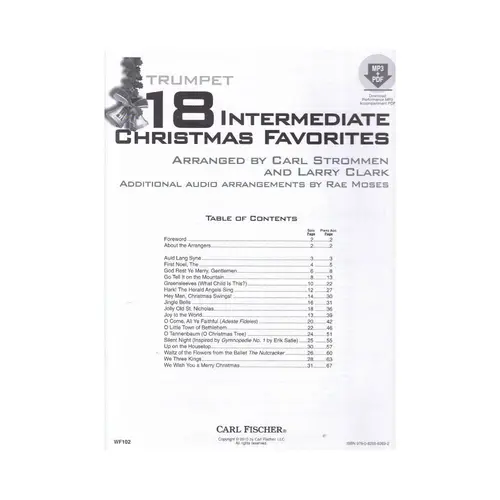 18 Intermediate Christmas Favorites - Trumpet