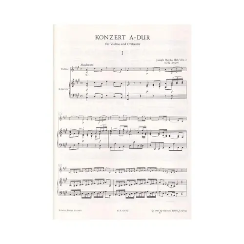 Violinkonzert A Dur - Hob.VII A:3