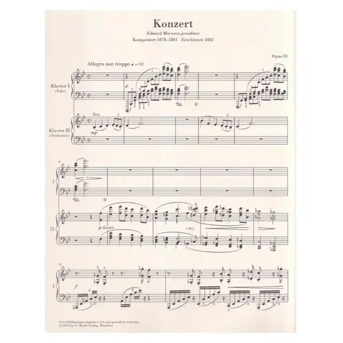 Piano Concerto N.2 In Bb Major Op.83 - Piano Reduction