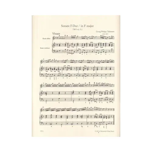 Four Sonatas for Treble Recorder and Basso continuo from "Der getreue Musikmeister"