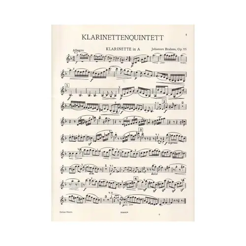 Klarinetten-Quintett H Moll - Op.115 (Parts)