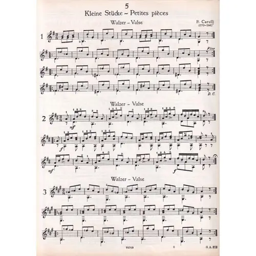 Funf Kleine Vortragsstucke Fur Anfanger para violão