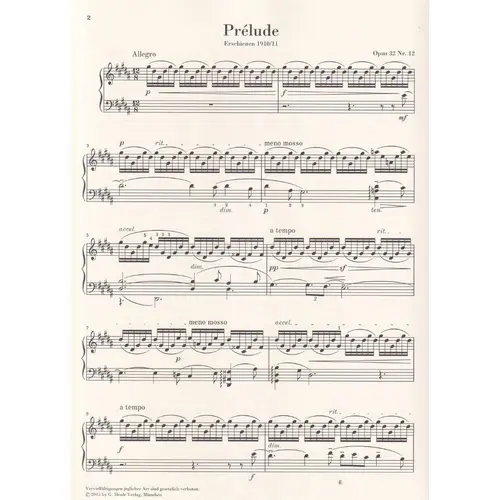 Prélude G Sharp Minor Op. 32 No. 12