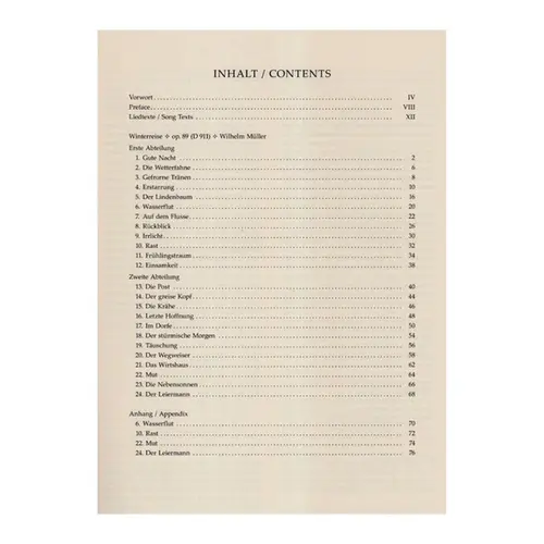 Winterreise - Op.89 - Voz Media - Urtext