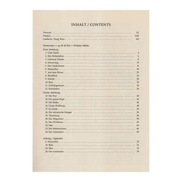 Winterreise - Op.89 - Voz Media - Urtext