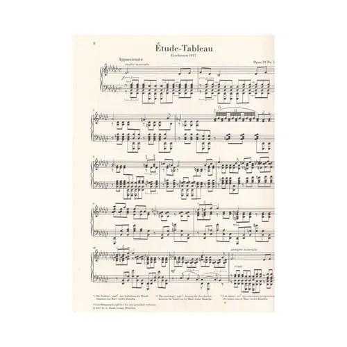 Étude-Tableau E Flat Minor Op. 39 No. 5