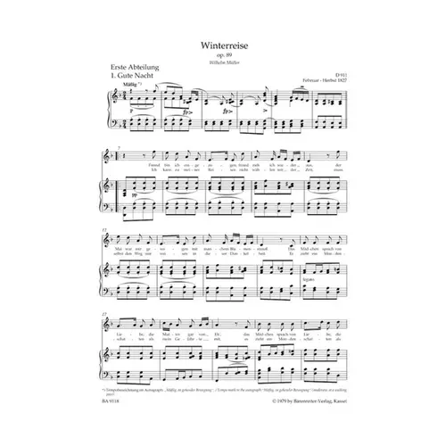 Winterreise - Op.89 - Voz Grave
