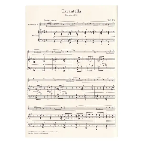 Tarantella And Album Leaf For Clarinet And Piano