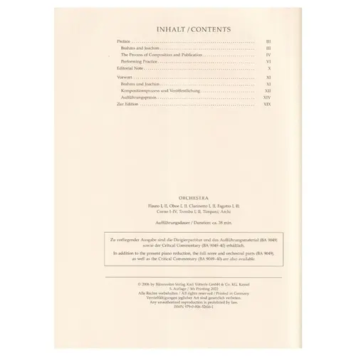 Concerto for violin and orchestra in D major op. 77- piano reduction