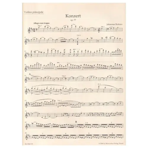 Concerto for violin and orchestra in D major op. 77- piano reduction
