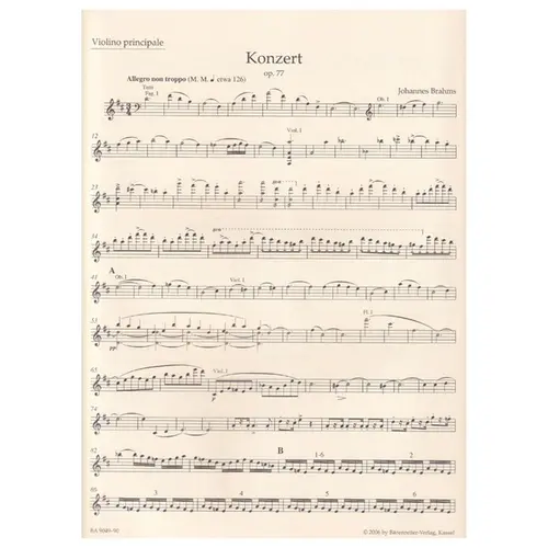Concerto for violin and orchestra in D major op. 77- piano reduction
