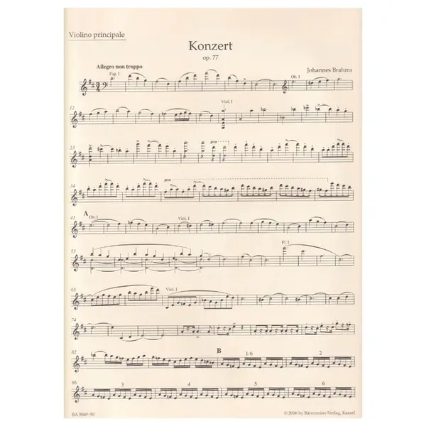 Concerto for violin and orchestra in D major op. 77- piano reduction
