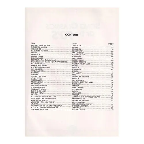 Song Classics Of The 70´S