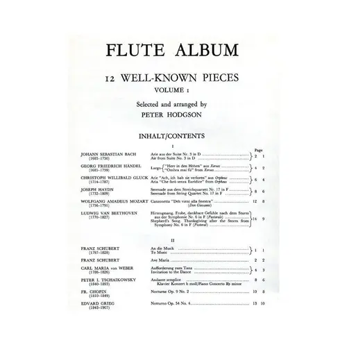 Flute Album - 12 Well-Known Pieces - Vol.1
