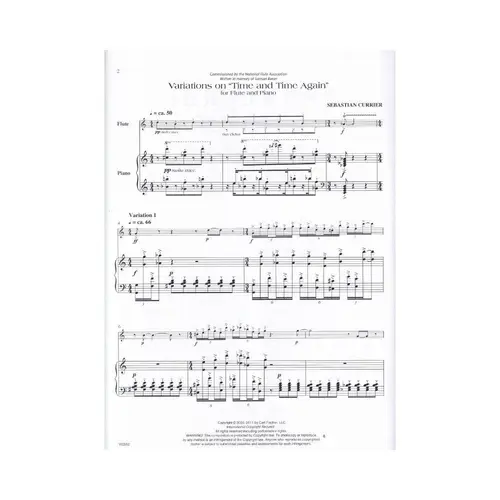 Variations On ``Time And Time Again`` For Flute And Piano