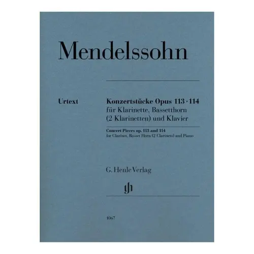 Concert Pieces Opus 113 - 114 For Clarinet, Basset Horn (2 Clarinets and Piano)