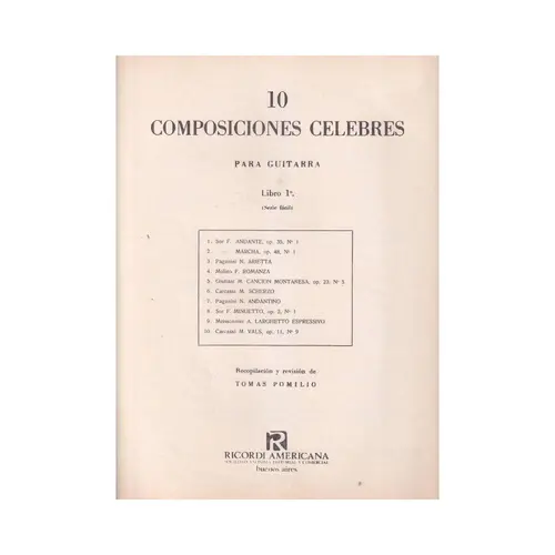 10 Composiciones Celebres - Vol.1 - Exemplar Antigo
