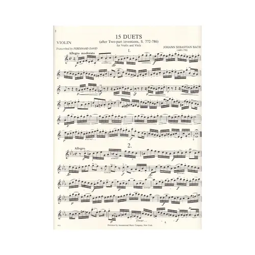 15 Duets (After Two-Part Inv-S.772 - 786)