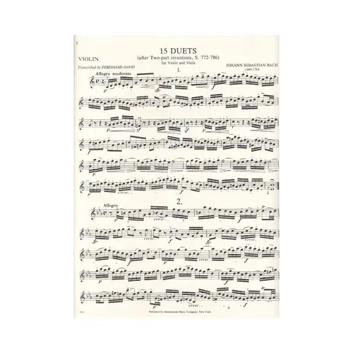 15 Duets (After Two-Part Inv-S.772 - 786)