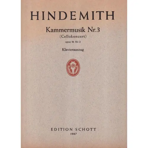 Kammermusik N.3 (Cello) - Op.36 N.2  (Edição Antiga)