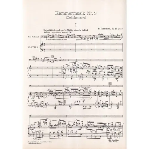 Kammermusik N.3 (Cello) - Op.36 N.2  (Edição Antiga)