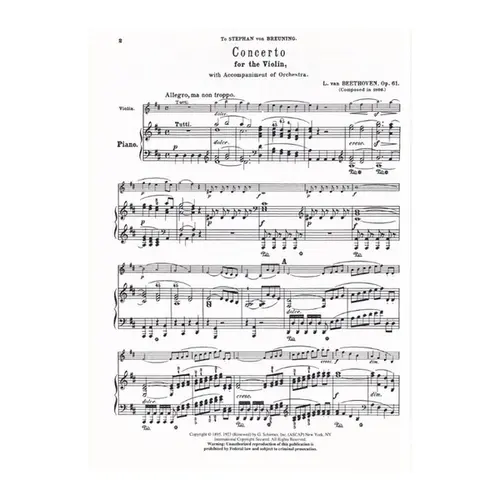 Concerto In D For Violin - Op.61