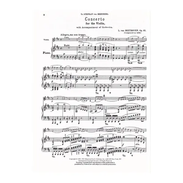 Concerto In D For Violin - Op.61