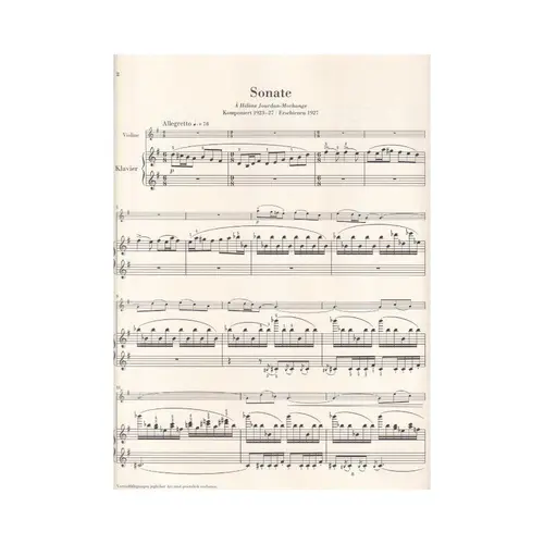 Sonata In G Major For Violin And Piano