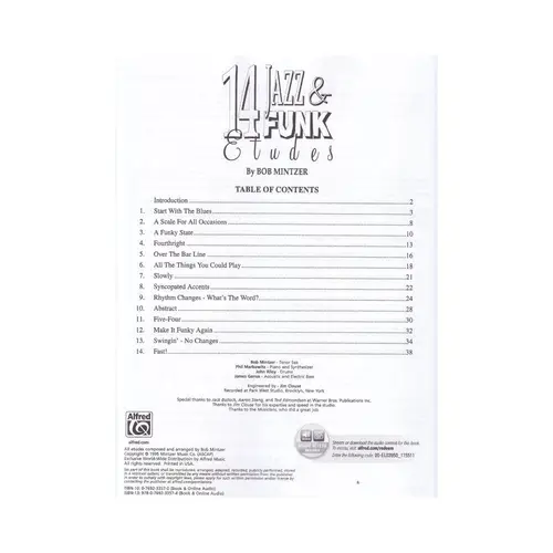 14 Jazz And Funk Etudes for Bb Instruments