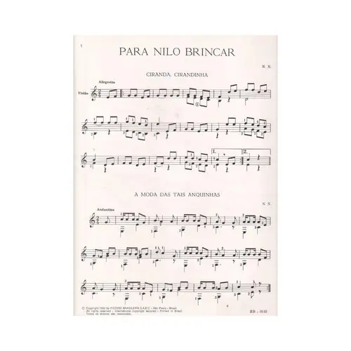 Para Nilo Brincar para violão
