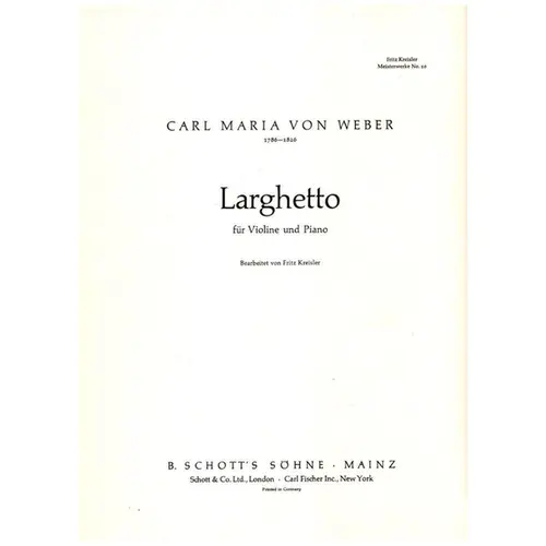 Larghetto Fur Violine und piano