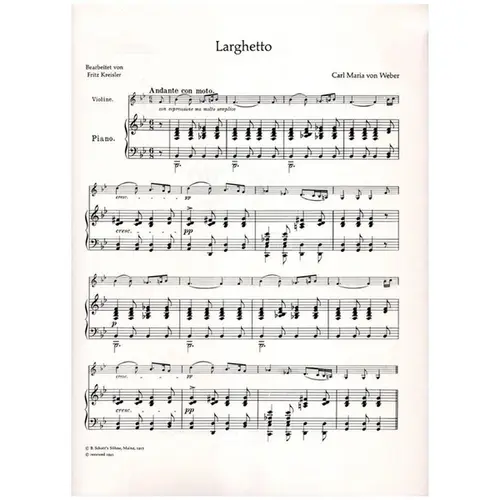 Larghetto Fur Violine und piano