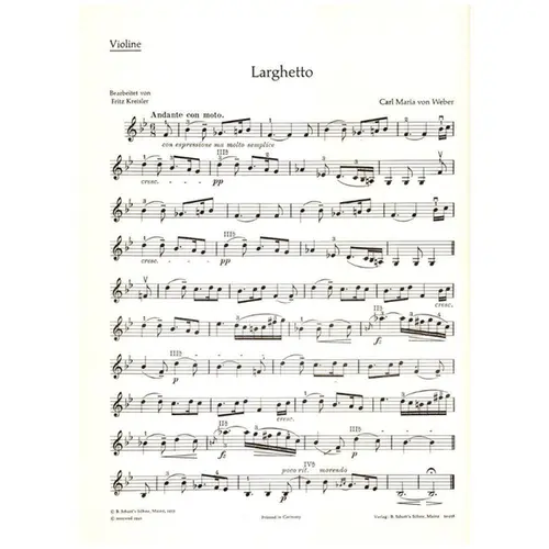 Larghetto Fur Violine und piano