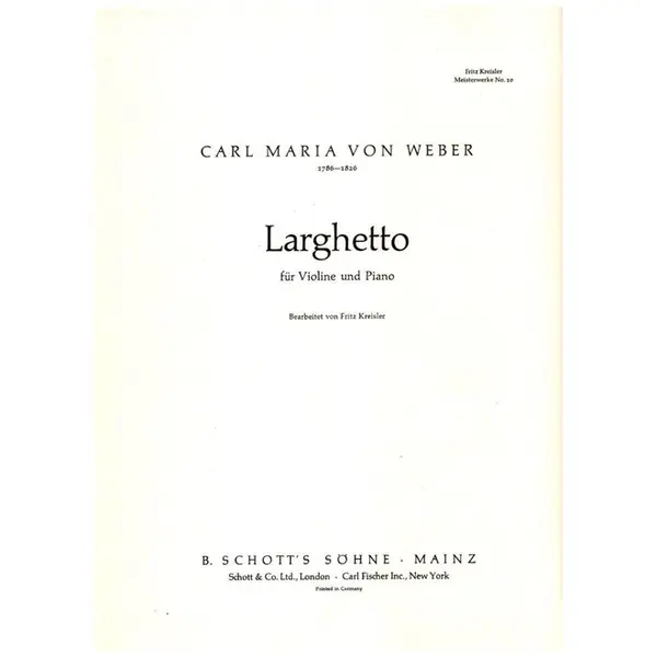 Larghetto Fur Violine und piano