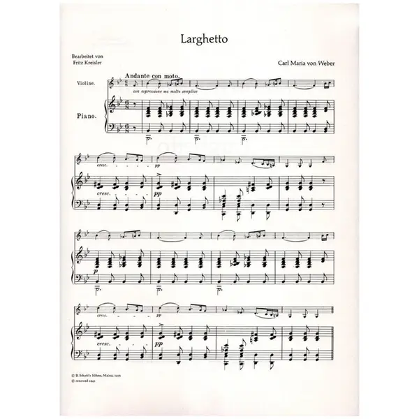 Larghetto Fur Violine und piano