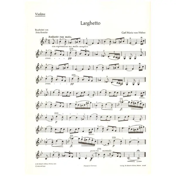 Larghetto Fur Violine und piano