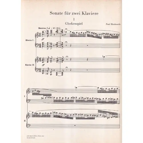 Sonate Fur Zwei Klaviere (Ed 3970)  (Edição Antiga)