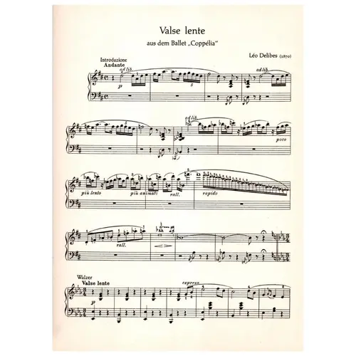 Valse Lente Aus Dem Ballet Coppelia - Piano