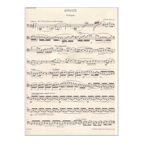 Sonate Pour Violoncello Et Piano