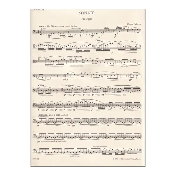 Sonate Pour Violoncello Et Piano