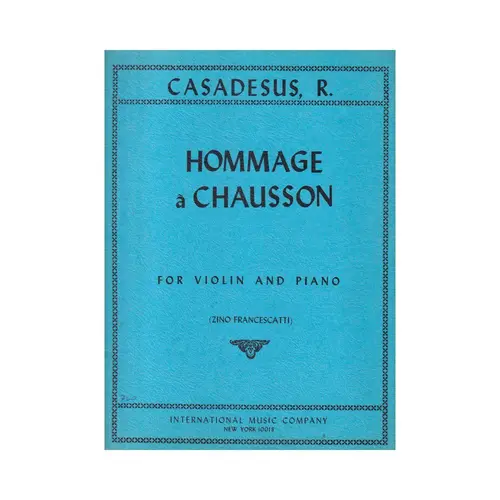 Hommage A Chausson For Violin