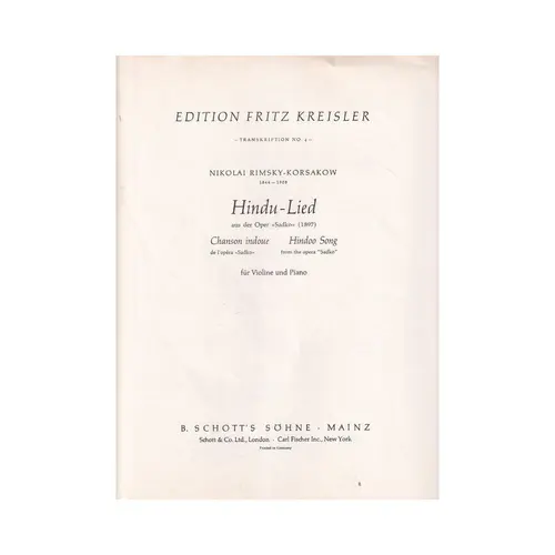 Hindu-Lied (Opera Sadko)  -  Violino