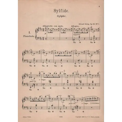 Lyrische Stucke - Op.62 - Vol.Vii N.1-3  (Edição Antiga)