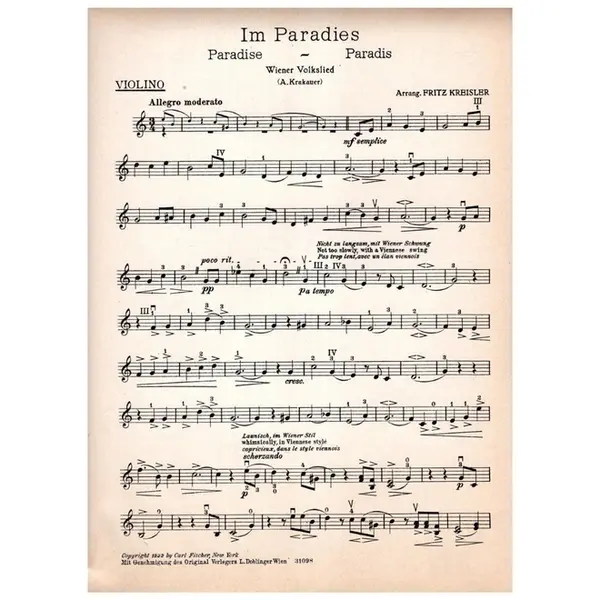 Im Paradies -  Wiener Volkslied