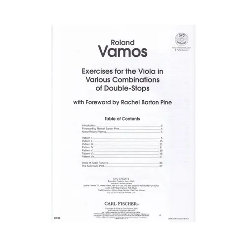 Exercises For The Viola In Various Combinations Of Double-Stops
